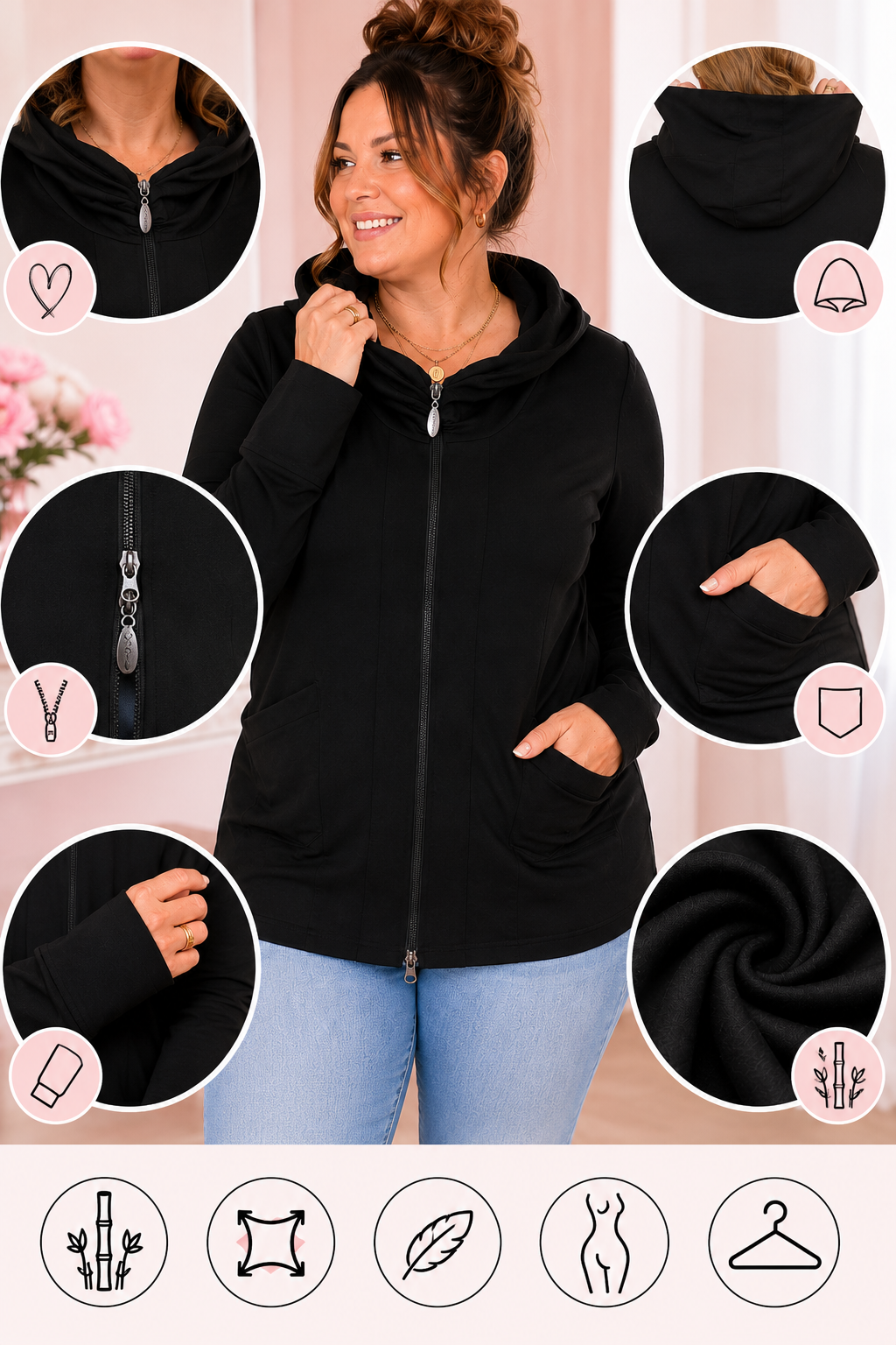 Veste Athleisure Bamboo - Noir