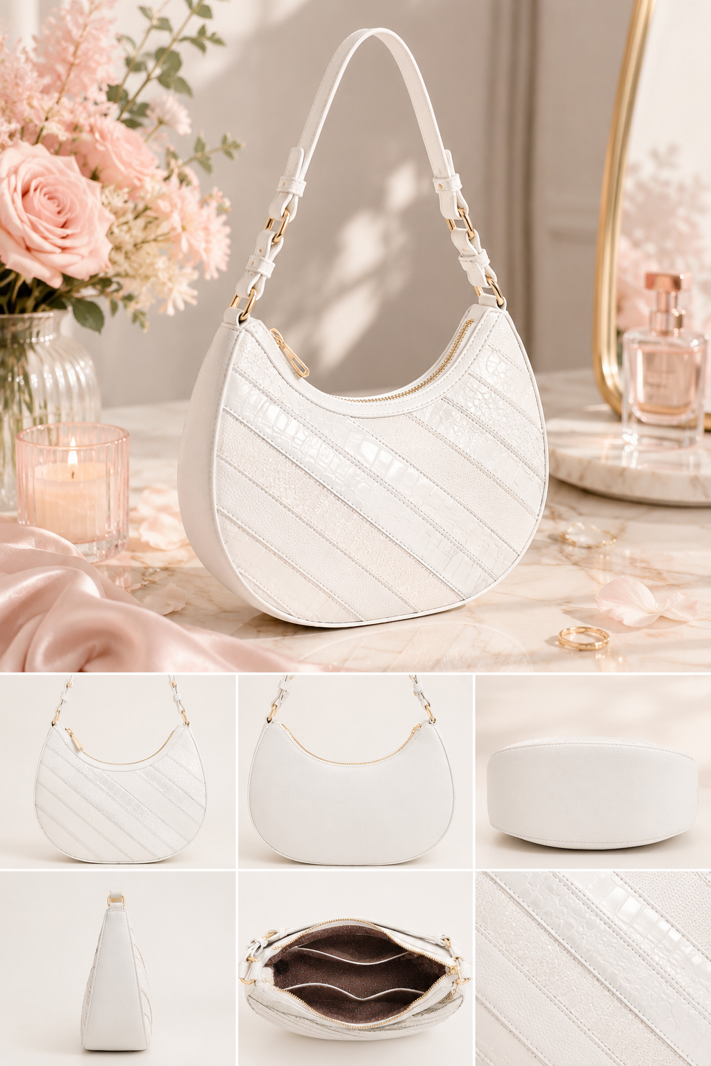 Sac à bandoulière Dina Shiny - Perle Ivoire