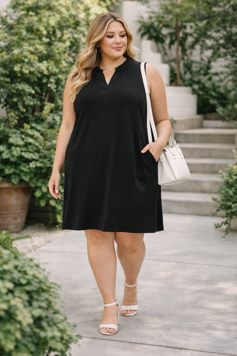 Robe Lizzy sans manche - Noir