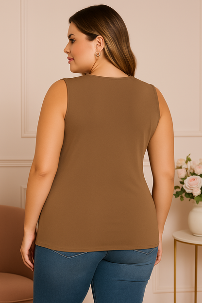 Débardeur flatteur à noeud (Mocha)