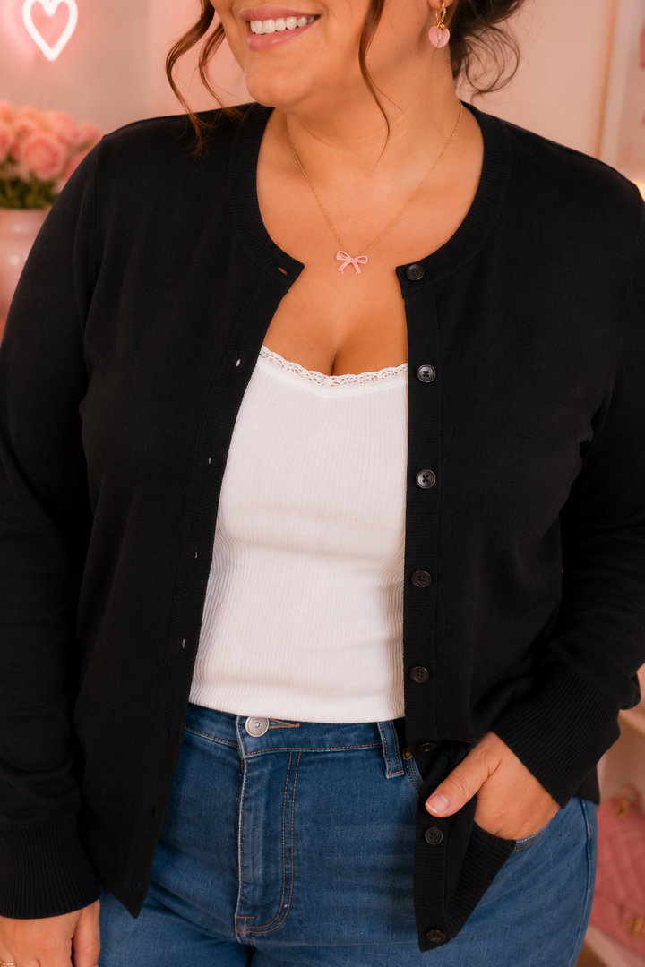 Cardigan Classique Boutonné - Noir