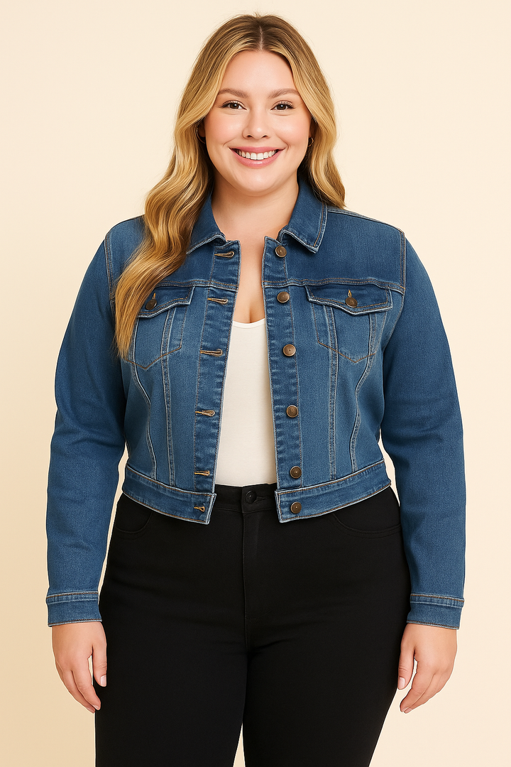 Jacket en jean extensible - Bleu foncé