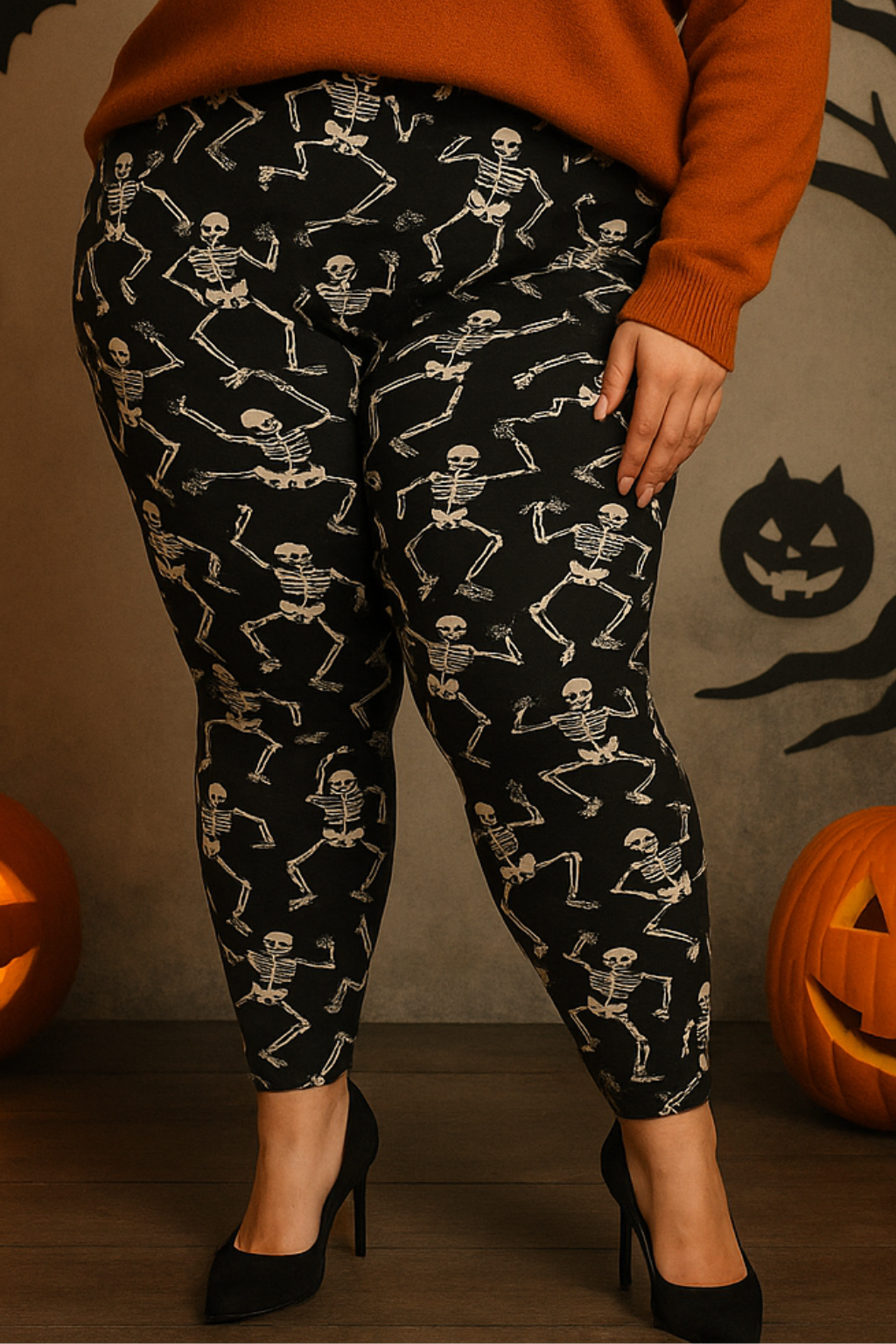 Leggings with skeletons patterns (size 14-20)