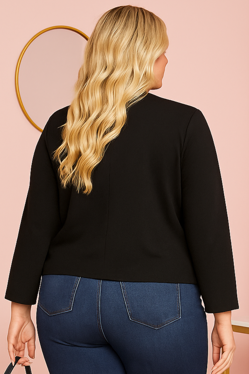 Blazer noir à manches 3/4