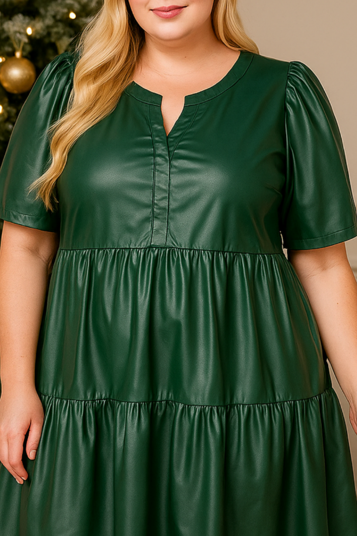 Robe émeraude en Similicuir