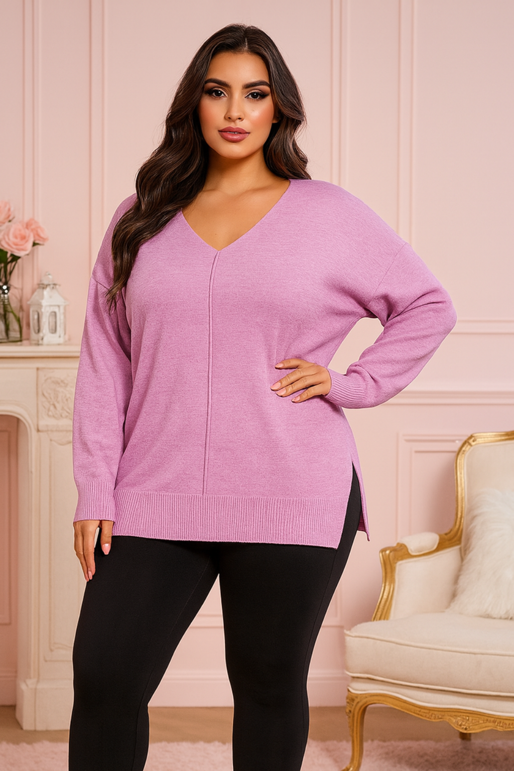 Pull passe-partout ultra doux - H Mauve