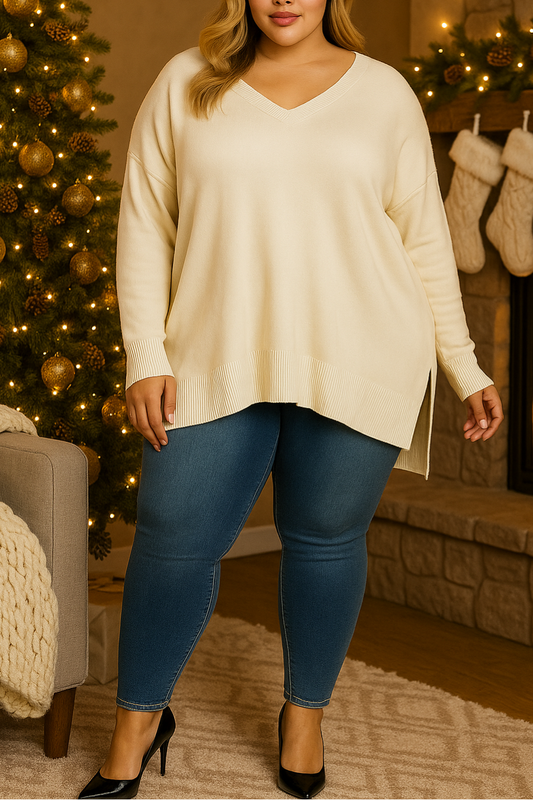 Pull tunique - Crème