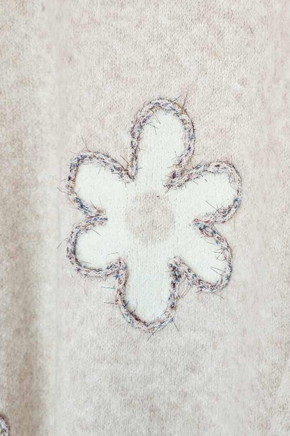 Floral charming sweater - sweet beige