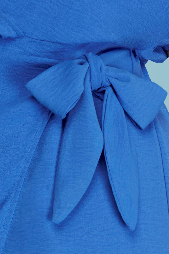Robe tissée à manches dolman (bleu)
