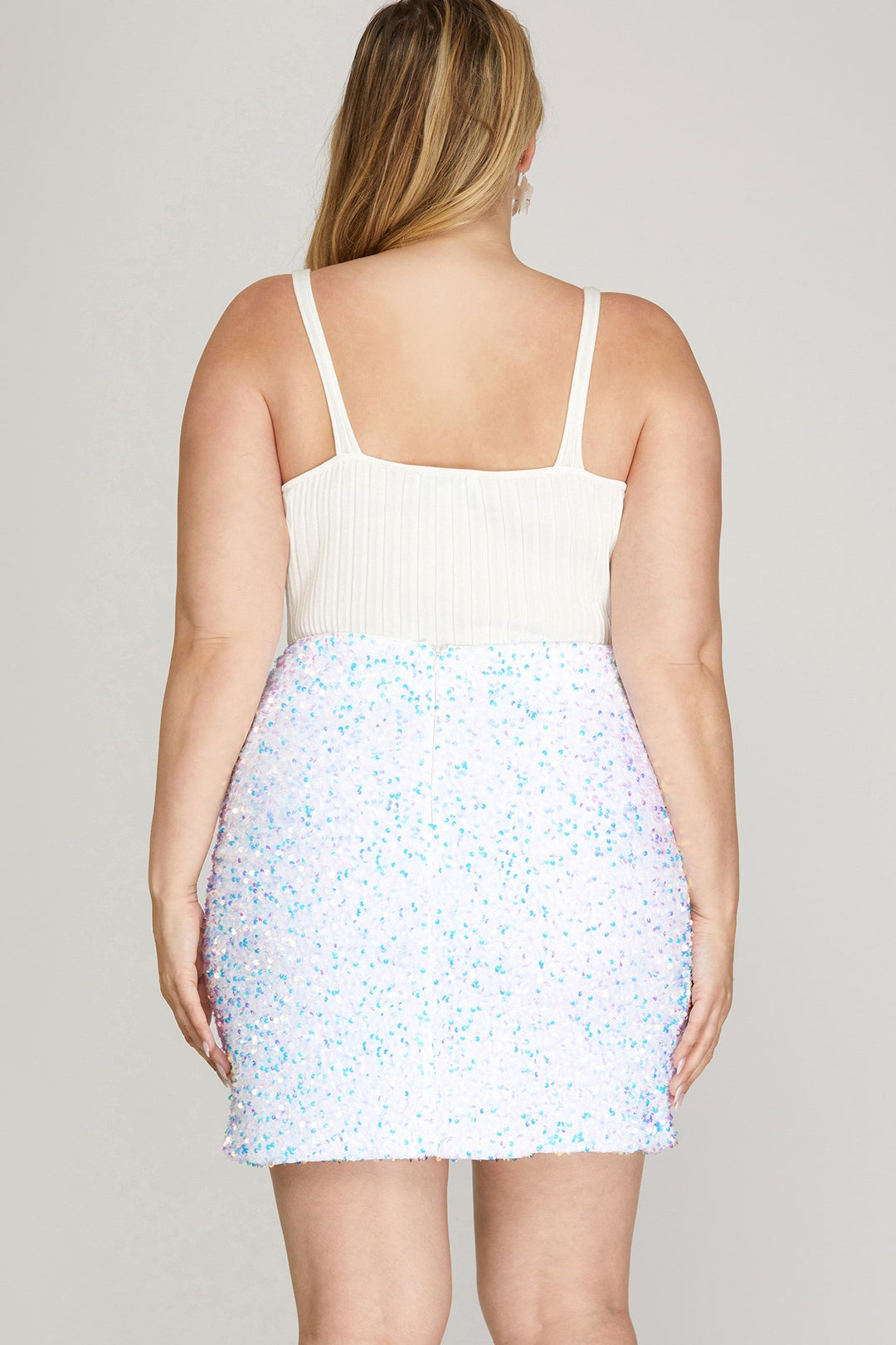 Jupe à sequins extensible (blanche)