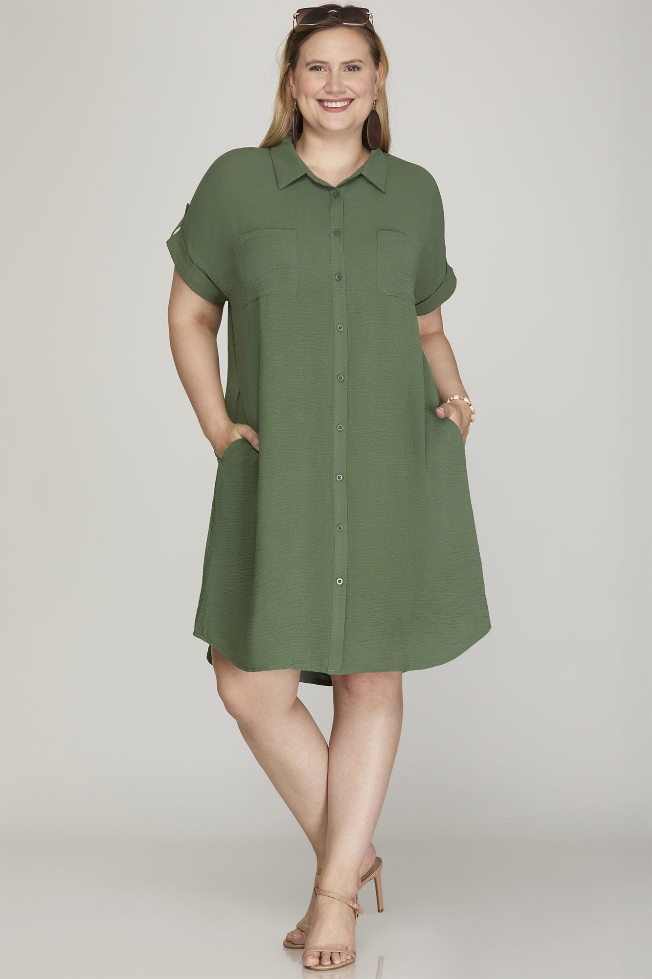Robe blouse - Olive
