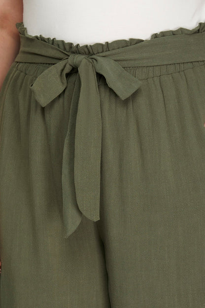 Palazzo pants with a belt (olive)