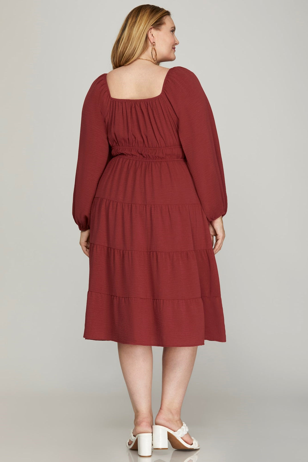 La robe longue Magalie (red brick)