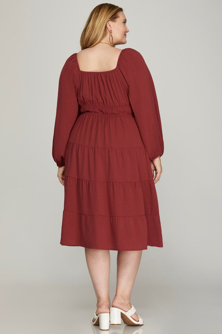 La robe longue Magalie (red brick)