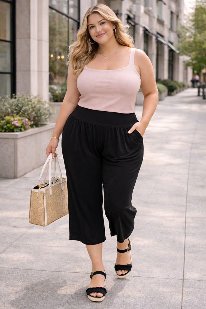 Capri Gaylene - Bamboo/Lycra - Noir