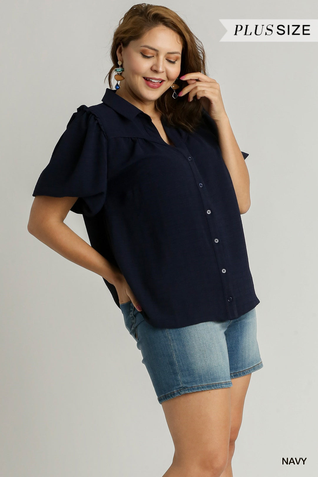 Blouse à manches bulles - Marine