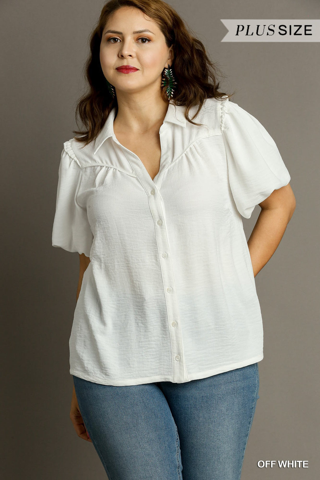 Blouse à manches bulles - Blanc