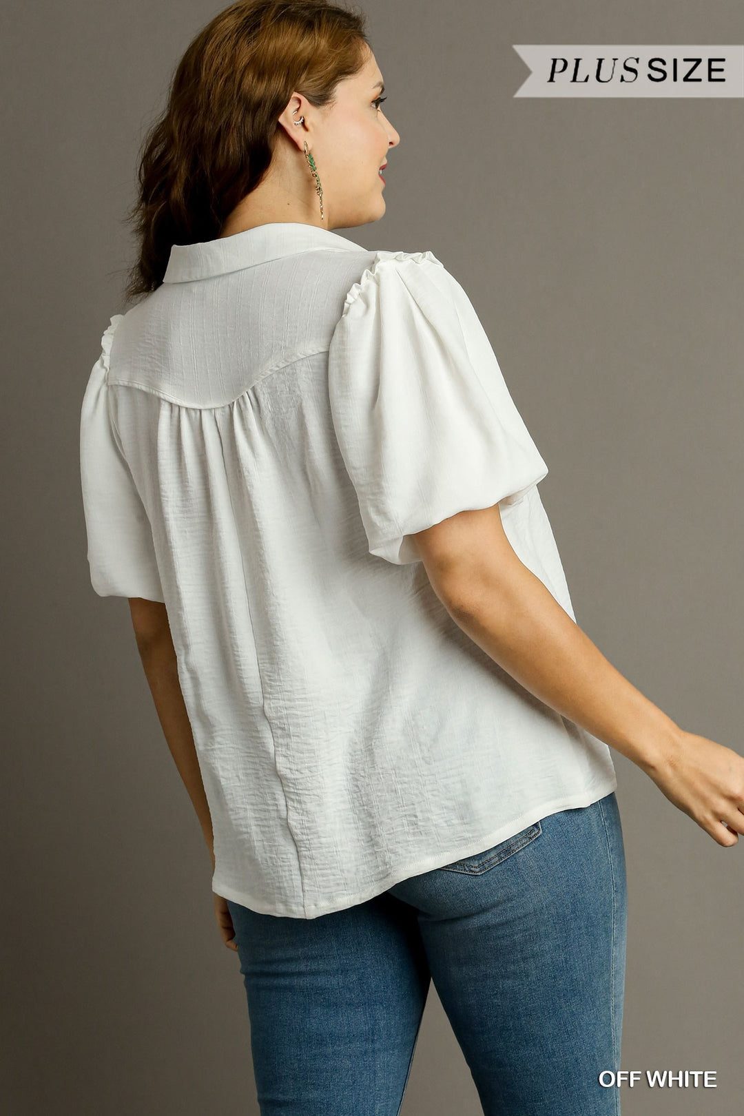 Blouse à manches bulles - Blanc