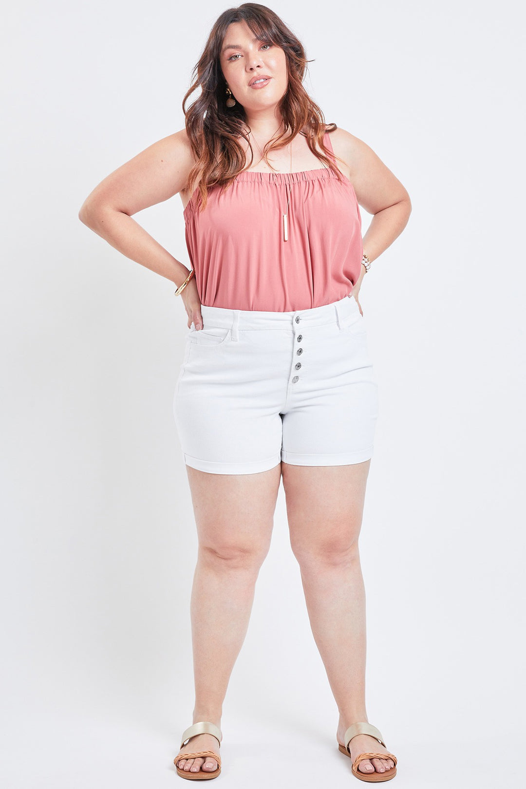 Short à 5 boutons - Blanc