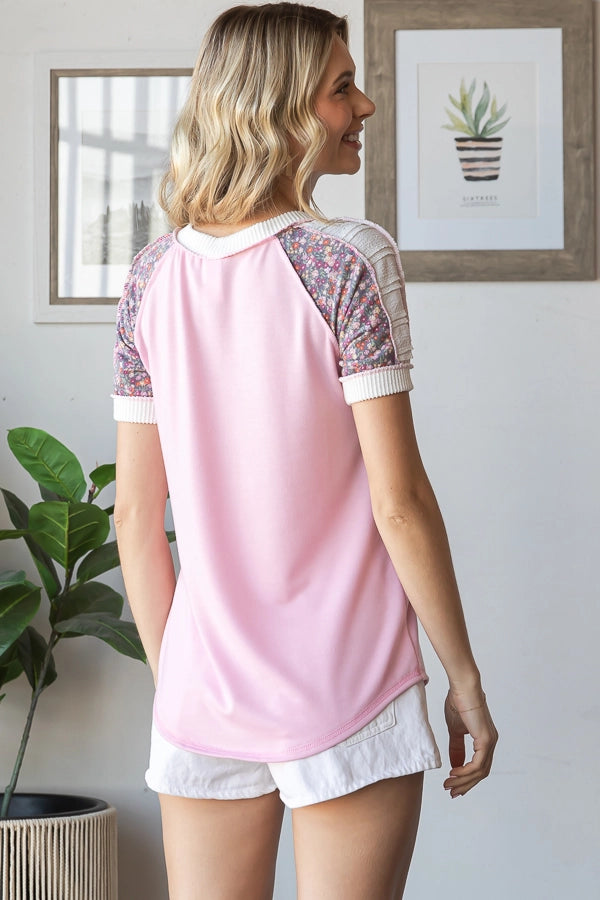 Haut patchwork fleuri