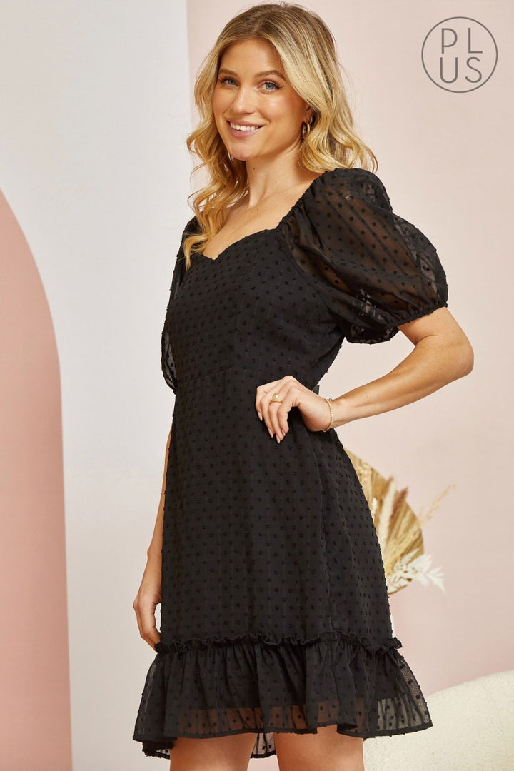 Robe noire petits pois