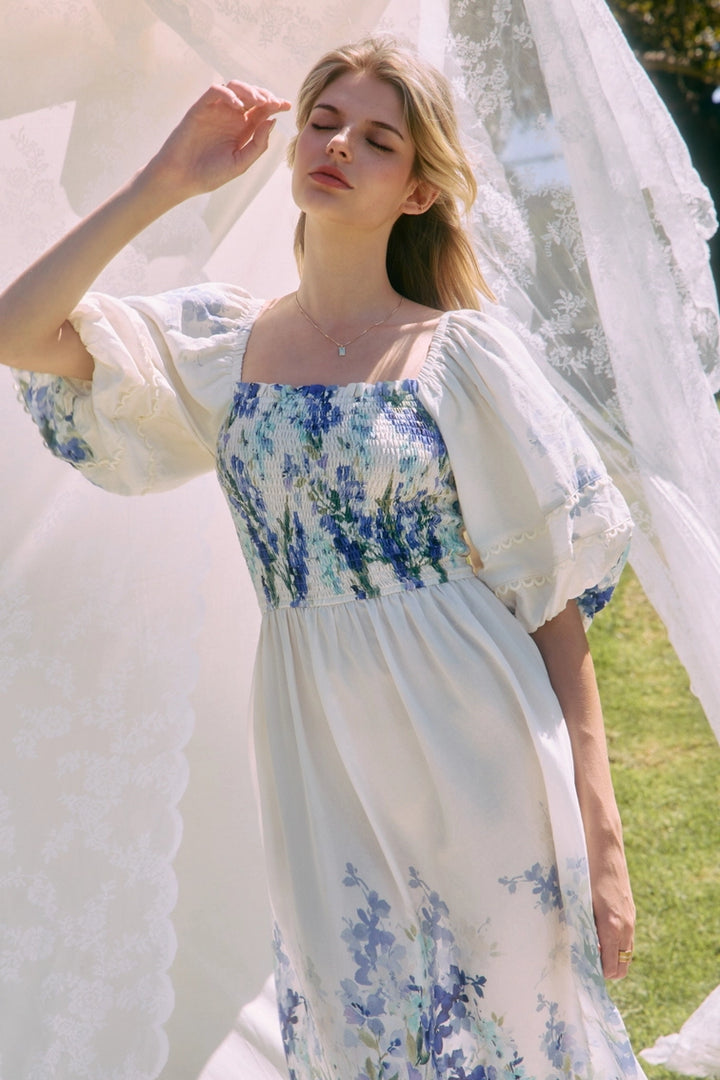 Robe douceur bleutée