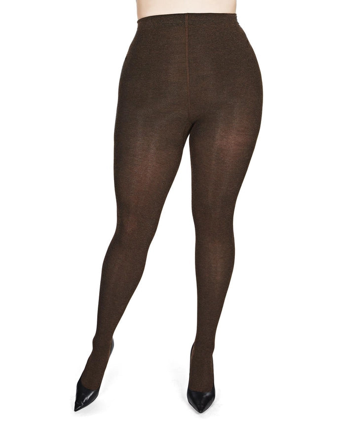 Bas collant chaud - marron chiné