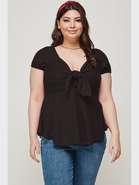 Haut noué romantique – Noir