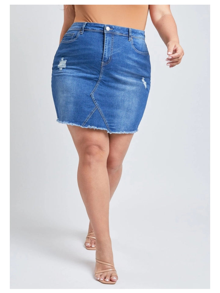 Jupe jean extensible - Bleu moyen