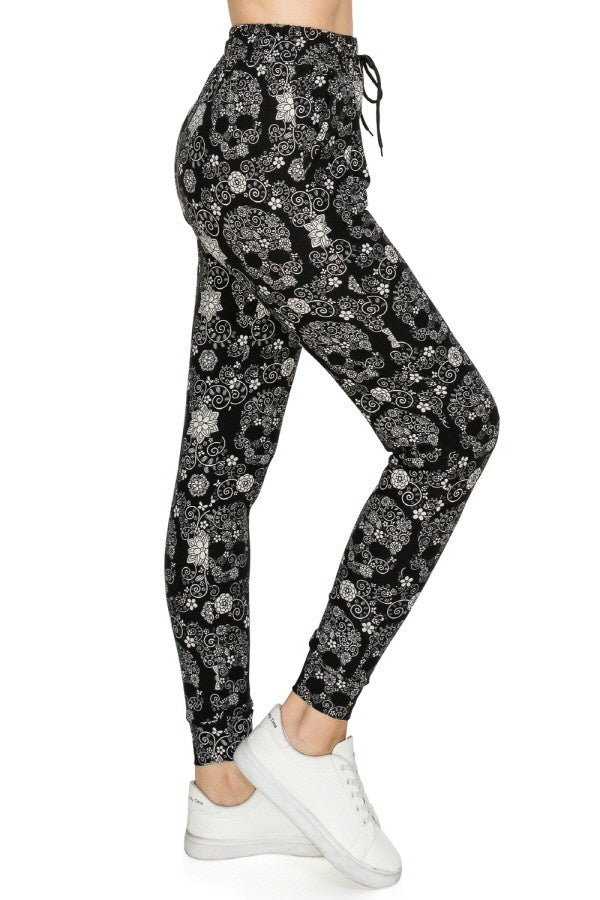TAILLE HAUTE - Jogger pyjama - Têtes de mort