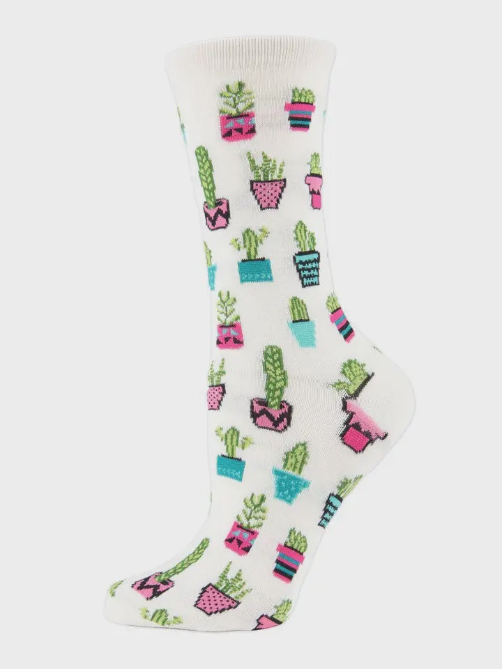 Chaussettes Cactus Bamboo -Blanc