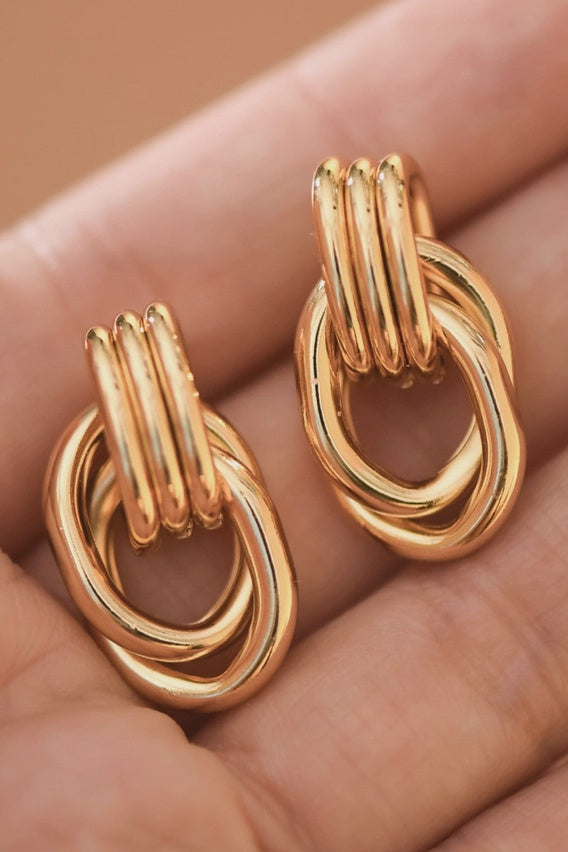 Boucles d’oreilles maillons dorés - Stainless Steel