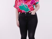 Funky asymmetrical satin top