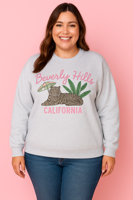 Crew neck  ''beverly hills'' (light gray)