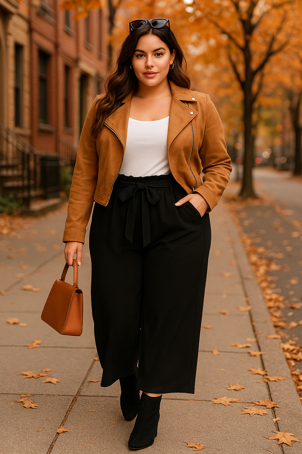 Pantalon Palazzo avec noeud à la taille (noir)