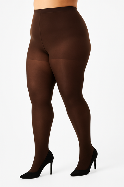 Control top dark chocolate stockings