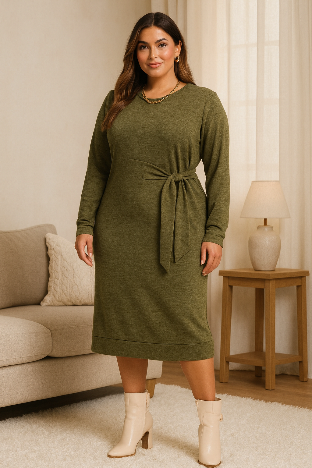 Hacci essential dress - olive
