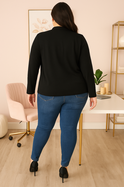 Blazer noir à manches 3/4