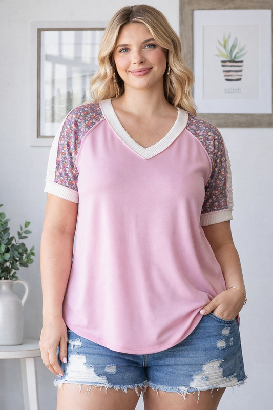 Haut patchwork fleuri