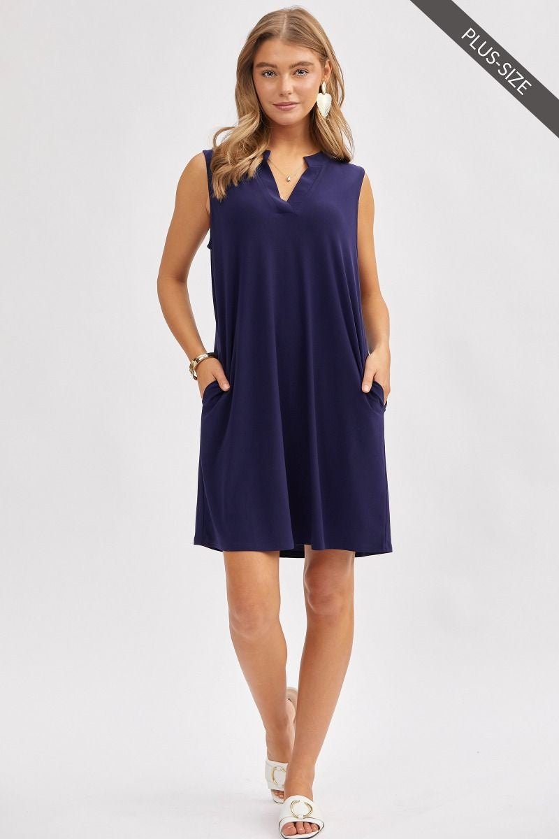 Robe Lizzy sans manche - Marine
