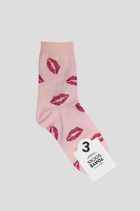 Chaussettes kiss rose