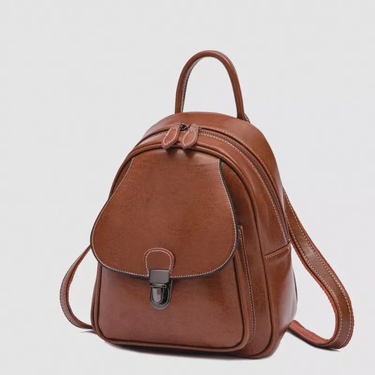 Le sac Mia (brun) - Cuir véritable
