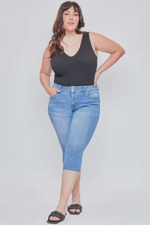 Pale blue jeans with 2 buttons